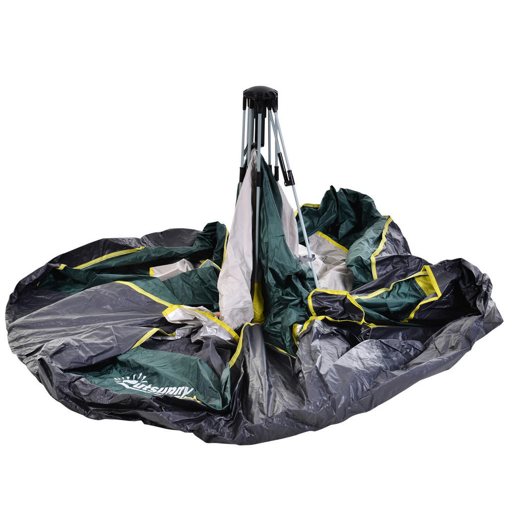 Outsunny Campingzelt grün Polyester-Mischgewebe B/H/L: ca. 195x135x205 cm 4
