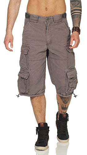 Jet Lag Cargo Shorts 007 B mit Seitentaschen in schwarz beige Cement Navy Olive Jeans (3XL, Dark Grey)