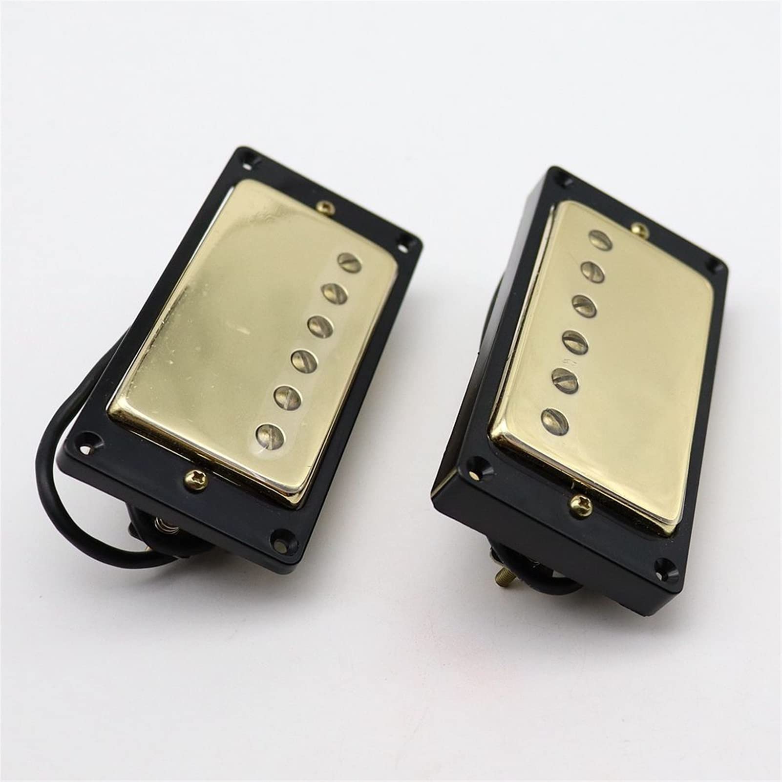 ZENGXUE 1Set Humbucker Electric Guitar Pickup Gold Neck Bridge Pickup B/N Mit Schwarzem Ring Für Lp. Stil E-Gitarre Gold Humbucker Tonabnehmer Set