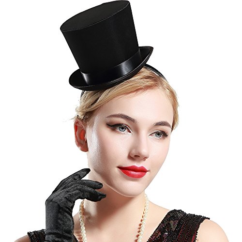 BABEYOND Damen Mini Top Hut Haarreif Kostüm Party Hut Flapper Zubehör Karneval Zylinder Hut