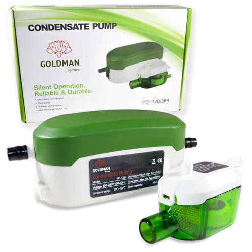 GOLDMAN SERVICE Kondensatpumpe Mini Ultra Silent Automatische Kondensatpumpe für Abfluss und Ablassen von Wasser in der Klimaanlage, Split, Durchfluss 18 Liter/Stunde