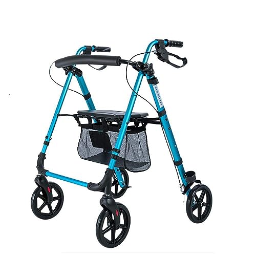 DOOKAA rollator rollatorenGehgestell, 4 Räder, faltbar, kompakt, Mobilitätshilfen mit Sitztasche, Transporthilfe, Mehrzweck-Gehstock, ältere Menschen, Behinderte