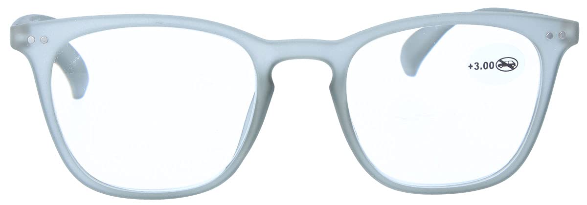 farbliche Fertiglesebrille CANBERRA mit Federscharnier und Einstecketui grau +2,50 dpt