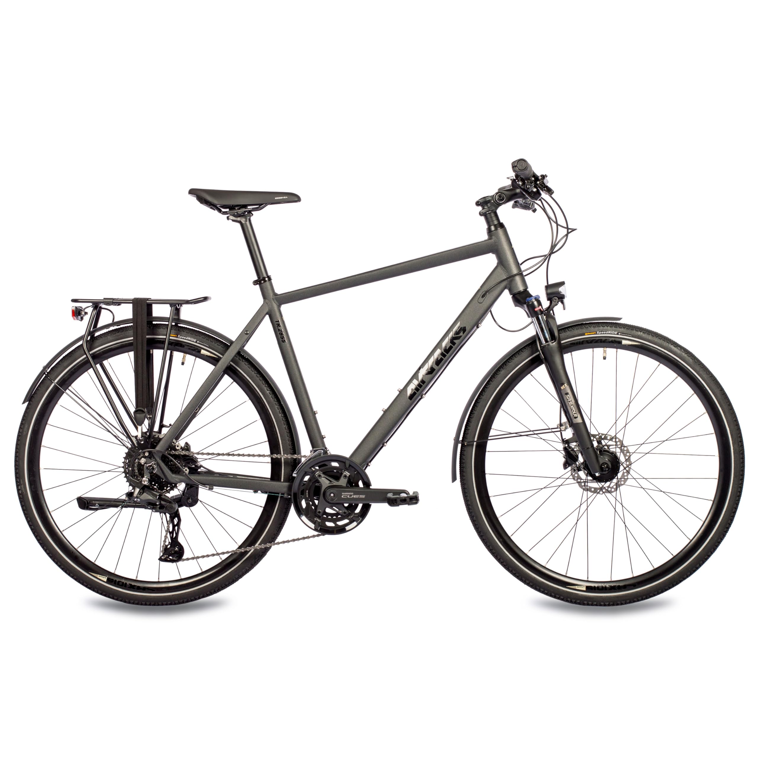 Airtracks Herren Trekking Fahrrad 28 Zoll Trekkingrad TR.2855-C 2x10 Gang New Shimano CUES RD-U6020-10 Shadow Black Schwarz - Rahmenhöhe 52cm - Modell 2024 (52cm (Körpergröße 165-175cm))