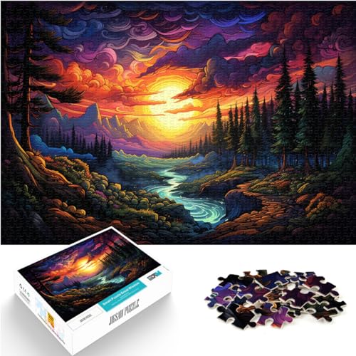 Spiel-Geschenk-Puzzle, farbenfroher Psychedelischer Kunstdschungel, 1000-teiliges Puzzle, Spaß für Aktivitäten zu Hause, Geburtstagsgeschenk, Reisegeschenke, 1000 Teile (50 x 75 cm)