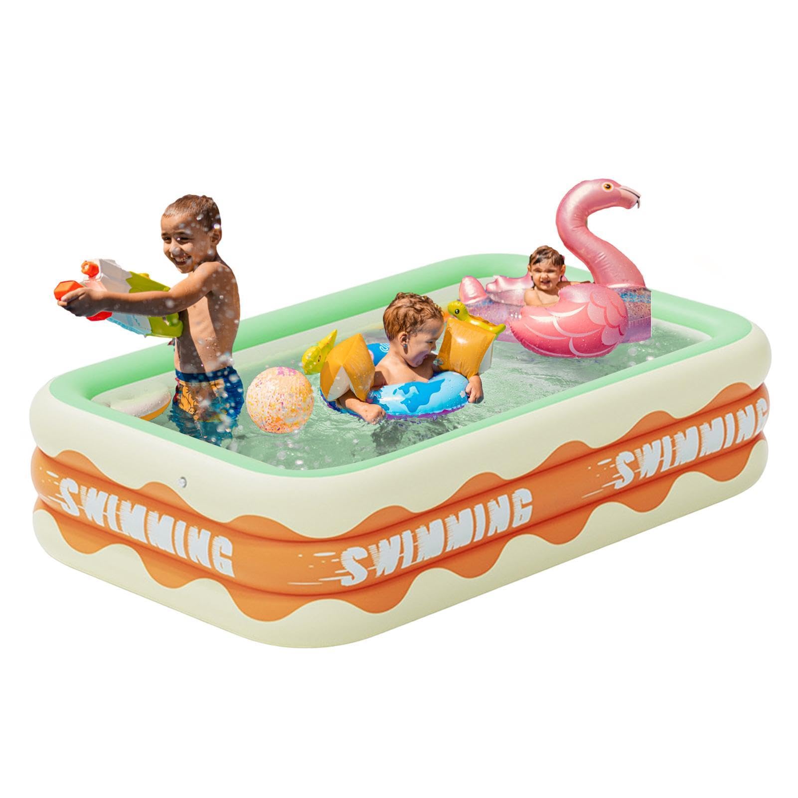 Aufblasbare Schwimmbäder, aufblasbares Planschbecken für Kinder, Kleinkinder, Erwachsene, große Größe, aufblasbarer Pool für Hinterhof, Garten, Outdoor, einfaches Set