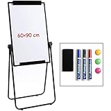 Whiteboard mit Ständer Flipchart Staffelei Whiteboard DOEWORKS Magnetische Whiteboard doppelseitiger Ständer, höhenverstellbar und zusammenklappbar, 90cm x 60cm