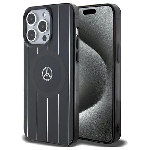 CG MOBILE Mercedes MEHMP15L23HRSK Hülle für iPhone 15 Pro 6.1'' Schwarz hardcase Double Layer Crossed Lines