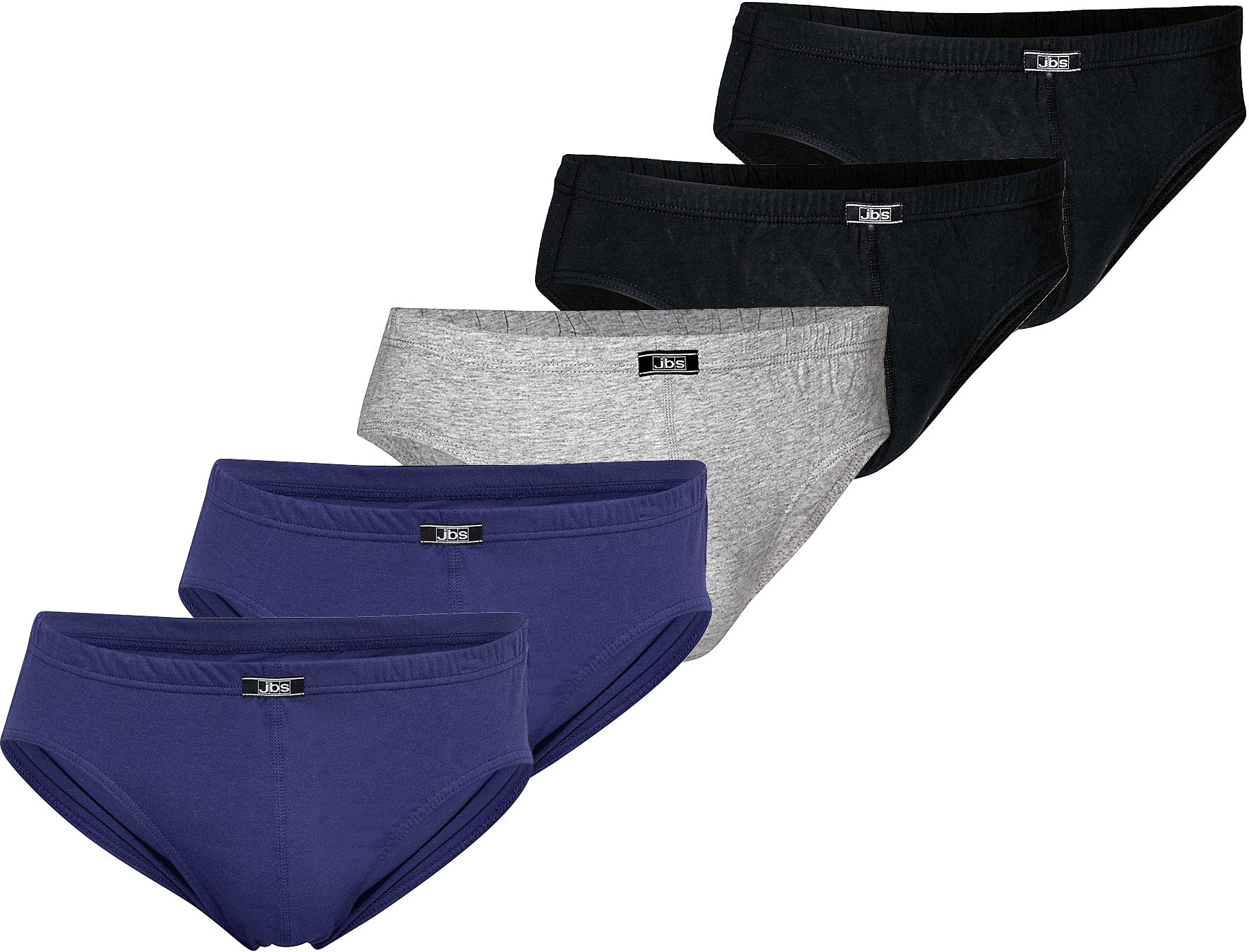 jbs Mini Slips für Herren, Unterhosen für Männer im Set aus ökologischer Baumwolle, Slip im 5er-Pack, Mehrfarbig, S-3XL