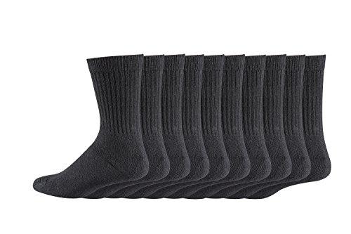 TippTexx24 10 bis 30 Paar schwarze Tennissocken, Sportsocken mit viel Baumwolle zum Staffelpreis, 30 Paar, 43/46