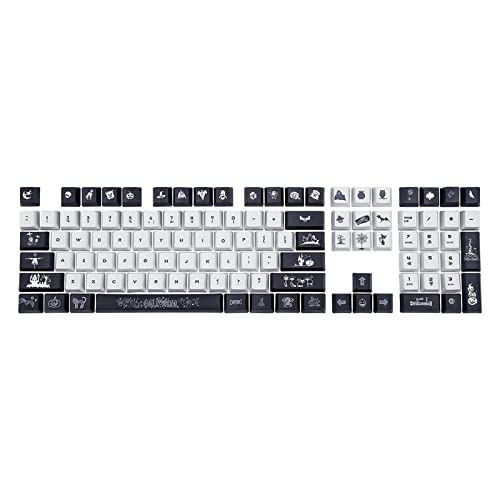 Trendige Persönlichkeit, PBT-Farbsublimation, Halloween-Thema-Tastenkappen, 108 Tasten, OEM-Profil-Tastenkappen für MX Switch DZ60, GK61, SK61, 108 Tasten, Tastatur-Tastenkappen