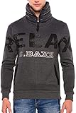 Cipo & Baxx Herren Sweatshirt Langarmpullover Sweater Kapuzen Pullover Longsleeve Hoodie Anthracite L