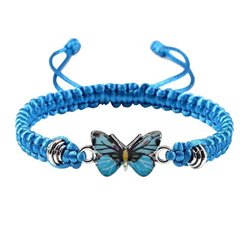 Armband Schmetterlingsarmband für Teenager-Mädchen, verstellbar, süßer Charme, handgefertigt, geflochtene Armbänder, Schmuck, Frauen, Weihnachts- und Geburtstagsgeschenk, Damenschmuck (Farbe: A,