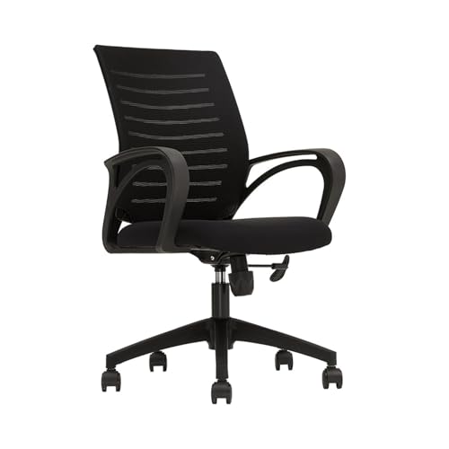 FUHAI-666 Bürostühle Atmungsaktive Mesh-Bürostühle, ergonomische Executive-Mittelrücken-Home-Office-Schreibtischstühle, höhenverstellbar Schreibtischstuhl(Schwarz)