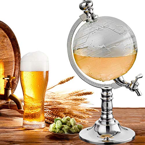 Whisky Karaffe Globus für Alkohol, Whiskey Decanter Bar Set, 1.5L Weinspender Whisky Bier Spender Globus Likör Getränkespender Mit Zapfhahn