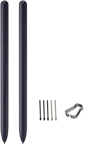 2er-Pack: Tab S7 FE Ersatzstift für Samsung Galaxy Tab S7 FE 2021 Table All Verison Stylus S Pen Stylus (EJ-PT730) + 5 x Spitzen/Federn (schwarz)