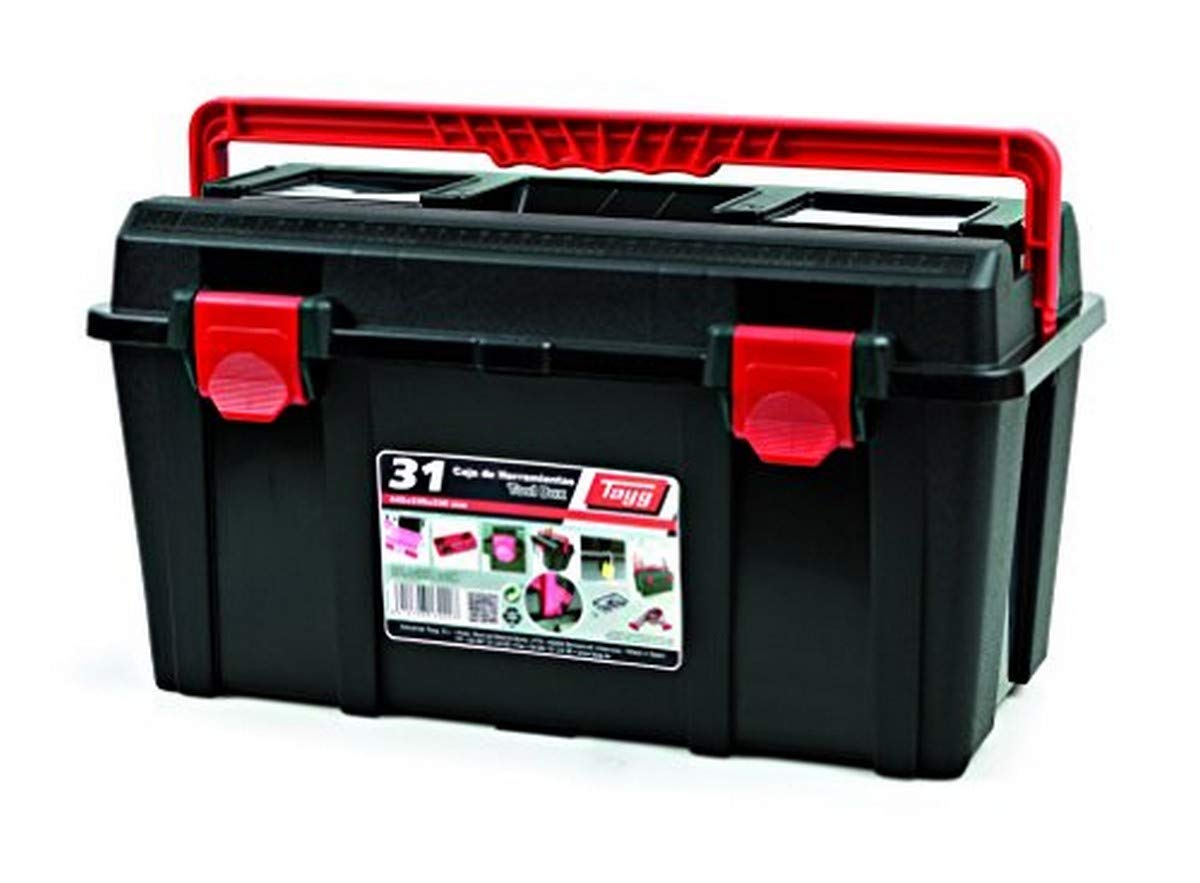 TAYG TOOLBOX Werkzeugkasten aus Kunststoff Nr.31 Sortimentkoffer Nr. 31 mit Einlage und Box 445 x 235 x 230 mm