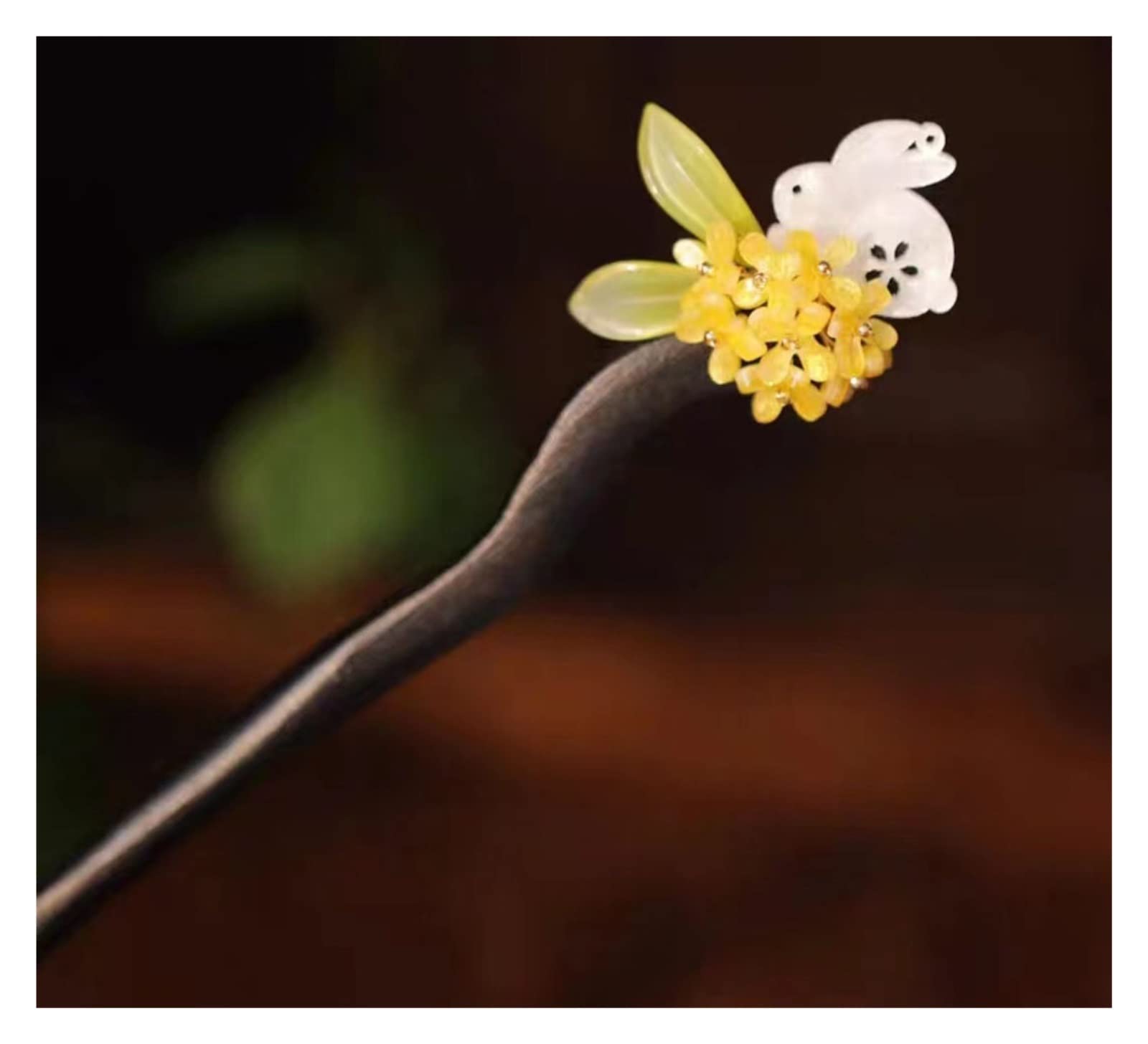 Haargabel, Haarstäbchen, Haarspangen for Frauen, Haarnadel im antiken Stil, hochwertige Osmanthus-Haarnadel-Kopfbedeckung for Frauen, einfache moderne Holz-Haarnadel, Hanfu-Quaste, Step-Shake-Zubehör