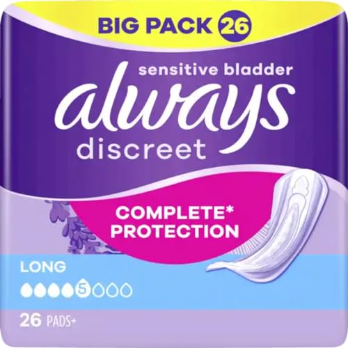 Discreet Inkontinenz Long Big Pack Pads Binden Damenbinden 26 STÜCK