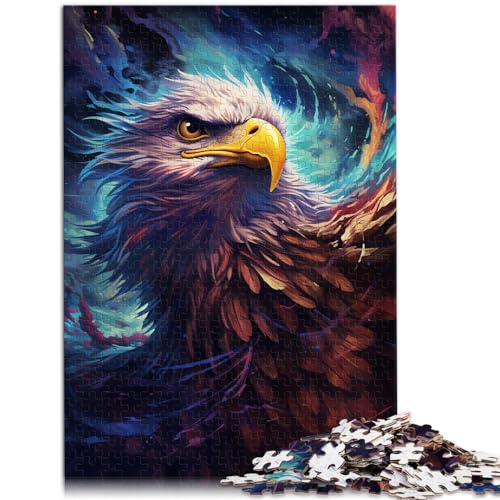 Puzzle für Erwachsene mit farbenfrohem psychedelischem Adler, 1000 Teile, schwieriges Holzpuzzle für Frauen und Männer, 1000 Teile (50 x 75 cm)