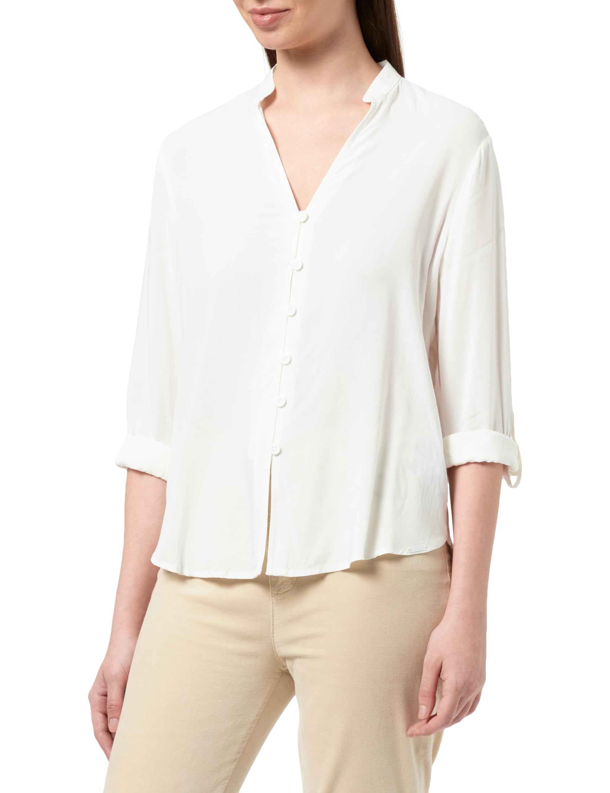 QS Damen 2140749 Bluse, Creme 0200, 42