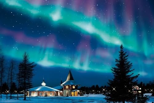 HfmQuisutron Jigsaw Puzzle 1000 Pieces Aurora Landschaft Poster Holzpuzzle Home Stress Relieving Game Yw253Az