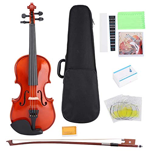 RiToEasysports Violine Elektrische Geige Eisen AU-05 Elektrische Geige Massiv Astonvilla, AV-03 Fichte Curly Ahorn 1/48 Violine mit Box Kolophonium Saitenaufkleber für Kinder