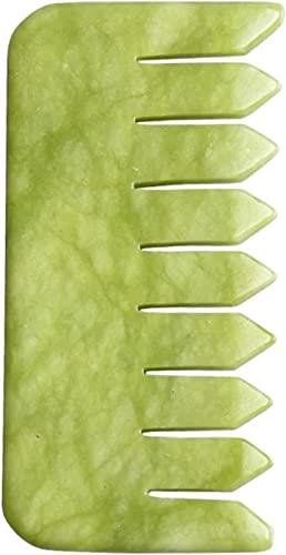 Gua Sha Scraper Board Natural Jade Stone Comb Gouache Scraper Guasha Jade Massagebast (Color : Green 1pcs)