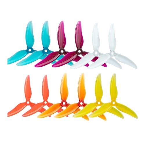 LSFWJP for Gemfan 24PCS/12 Pairs for Hurricane 51499 5 Zoll 3-Blatt Propeller for RC Drone FPV Racing Freestyle 2207 2306 Motor for Nazgul5 LAL5 (Color : 12 Pair Mixed Color)