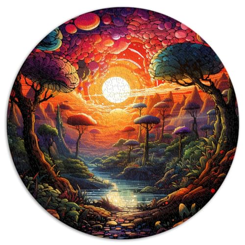 Puzzle für Psychedeliker aus einem psychedelischen Dschungel, 1000 Teile Puzzlespiel, 67,5 x 67,5 cm, Entspannungspuzzle, schwierige und herausfordernde Spiele