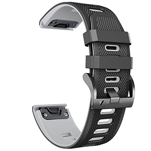 BANDKIT 22 x 26 mm Silikon-Smartwatch-Armband für Garmin Fenix 7 7X 5/5X Plus 6/6X Pro Enduro Armband Schnellverschluss-Armbänder Correa, 26mm Descent Mk1 MK2, Achat