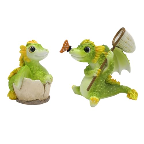 MEELYHOME Miniatur Drachenbaby Harzfigur Blumentöpfe Gartendekoration Drachen Landschaftsdekoration