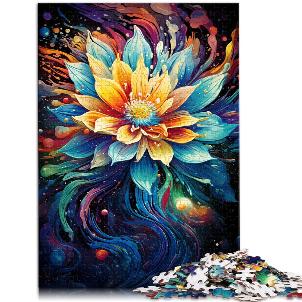 Puzzle-Spiele „Weltraumblume“, bunt, Puzzle für Erwachsene, 1000-teiliges Holzpuzzle, eignet ganze Familie und die 1000 Teile (50 x 75 cm)