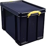 Really Useful Aufbewahrungsbox aus Kunststoff, 84 l, recycelt, massiv, schwarz