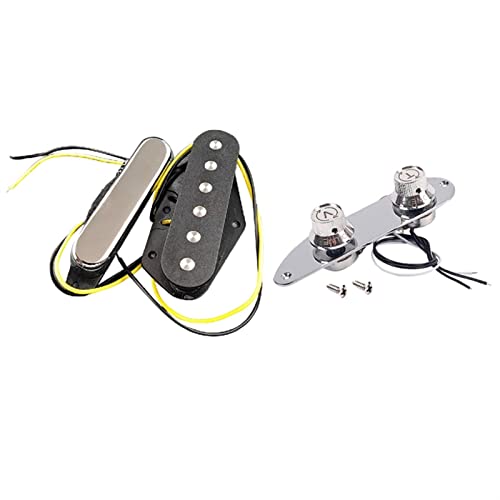 ZENGXUE Chromregelplatte mit 2 stücke für Tl. E-Gitarren-Pickup-Nacken- und Bridge-Pickup Humbucker Tonabnehmer Set