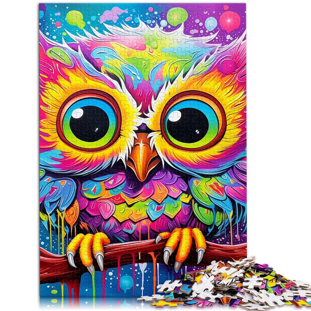 Puzzles Spiele Kunst Süßes Eulen-Puzzle für Erwachsene 1000 Teile Holzpuzzle Jedes Teil ist einzigartig - Anspruchsvolles Familienspaßspiel 1000 Teile (50 x 75 cm)