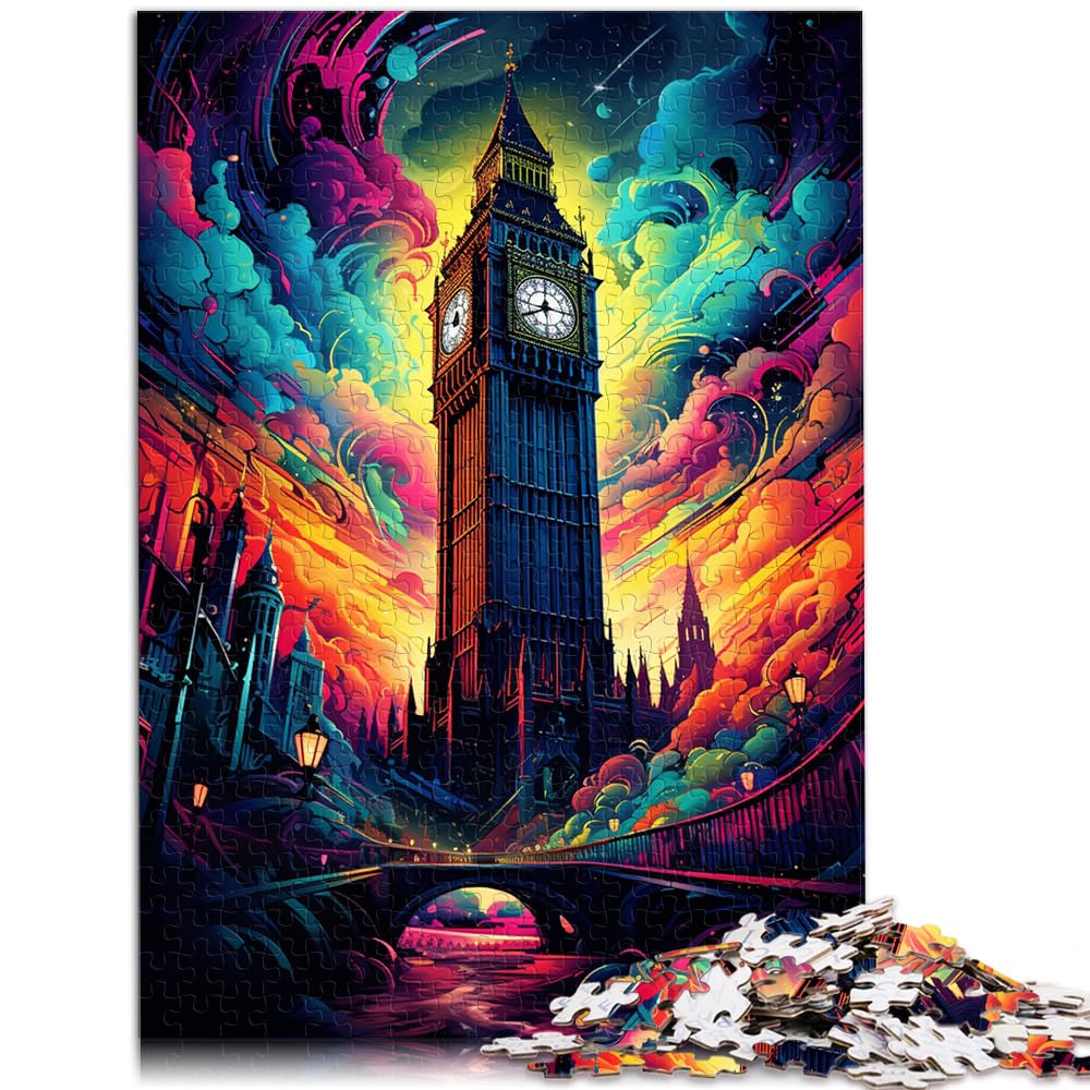 Puzzle Puzzle Big Ben Britisch Puzzle für Erwachsene 1000 Teile Holzpuzzle Familienaktivität Puzzle Lernspiele 1000 Teile (50x75cm)