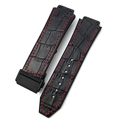 YIHANSS 20 mm 22 mm Rindsleder-Gummi-Uhrenarmband 25 mm * 19 mm passend für Uhrenarmband Kalbsleder-Silikonarmbänder Sport (Farbe: 18, Größe: 25 x 19 x 22 mm)