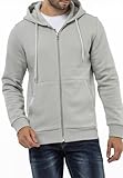 Cipo & Baxx Herren Sweatjacke Sweatshirt Basic Kapuzenpullover Reißverschluss Sweat CL556 Grau L