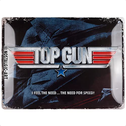 Nostalgic-Art Retro Blechschild, 30 x 40 cm, Top Gun – The Need for Speed – Geschenk-Idee für Film-Fans, aus Metall, Vintage-Design zur Dekoration