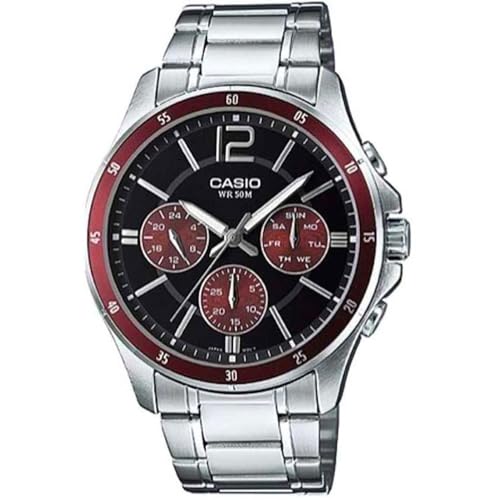 CASIO Herren Analog Quarz Uhr mit Edelstahl Armband MTP-1374D-5A