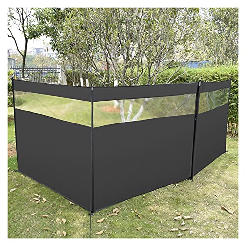 DHR Windschutz Strand Windschutz Camping, Sichtschutz Garten 435×126cm Faltbar Paravent Outdoor für Wohnwagen Herd Picknick