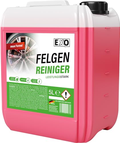 EXOCHEMICALS Felgenreiniger zur Felgenpflege | Professioneller Felgenreiniger für Leichtmetall & Stahlfelgen sowie Radkappen | pH-neutral und säurefrei (5 Liter)