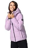 MARIKOO Damen Winterjacke Steppjacke Winter Jacke gesteppt warm mit Kapuze B977 [B977-Shimo-Light-Lilac-Gr.M]