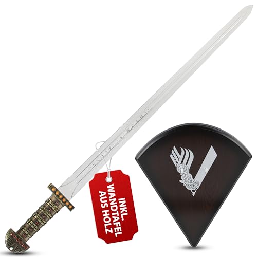 Schwert der Könige - Wikinger - Deko Schwert 101 cm - Königsschwert von Vikings - Ragnar Lothbrok und Björn - Ink. Wandhalterung aus Holz - Sword of Kings Viking