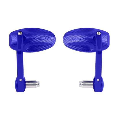 Universal Lenkerend Motorrad Rückspiegel Für Moto Für Guzzi Motorräder Sport Straßenmotorräder Roller Motorradspiegel-Set(BLAU)