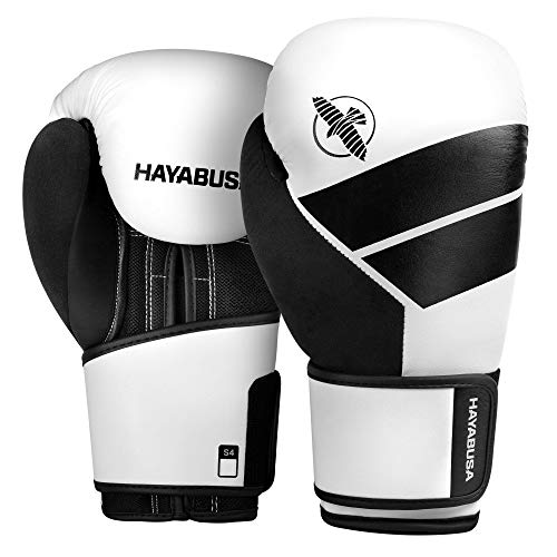 Hayabusa S4 10oz, 12oz, 14oz, 16oz Boxhandschuhe. Für Männer, Frauen und Kinder (Weiß, 14oz)