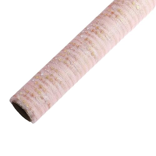 Blumenstrauß-Wickelpapier 5 Yards gestreifte Druckrolle Mesh Blumen Blumenstrauß Geschenkpapier Garn Blumenladen Verpackungsmaterialien Valentinstag Geschenkpaket Blumenstrauß Papier (Color : Pink)