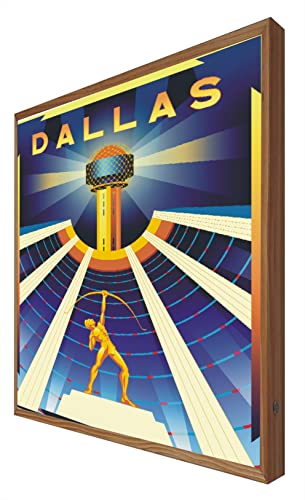 CCRETROILUMINADOS Beleuchtetes Vintage-Schild mit LED-Licht Dallas: Reiseserie