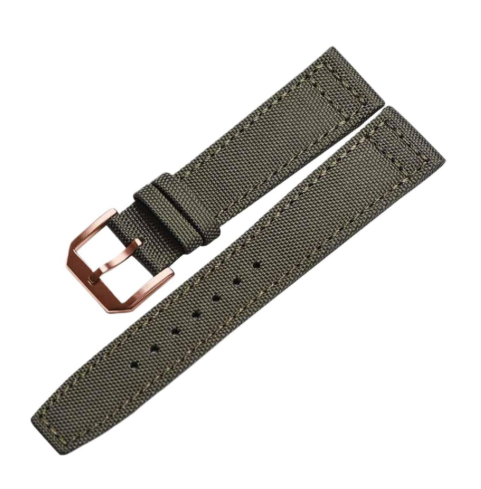 SpaRcz 20-22mm Uhrenarmband Nylon Canvas Uhrenzubehör für Herrenarmband, Farbe 3, 21mm